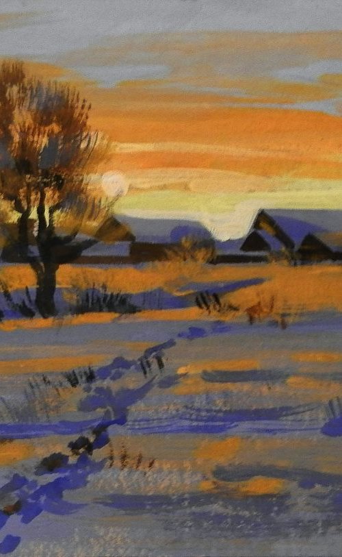 winter sunset by Sergey  Kachin