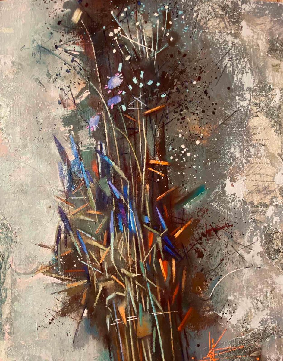 Impressionistic Botanical Oil Painting By Oksana Kornienko, 20 X 24", Autumn Memory, Original Artwork