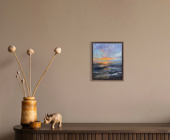 The sunset over the Atlantic Ocean