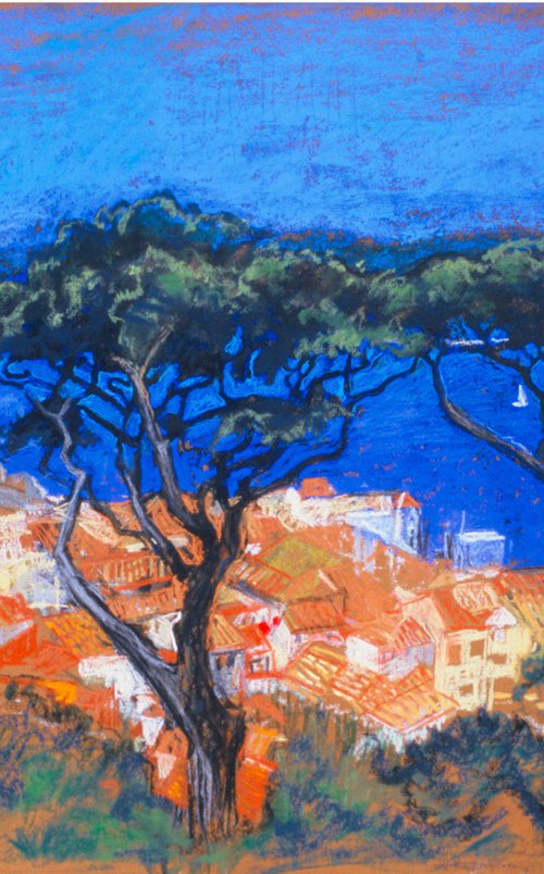 St Tropez France through the trees by Patricia Clements