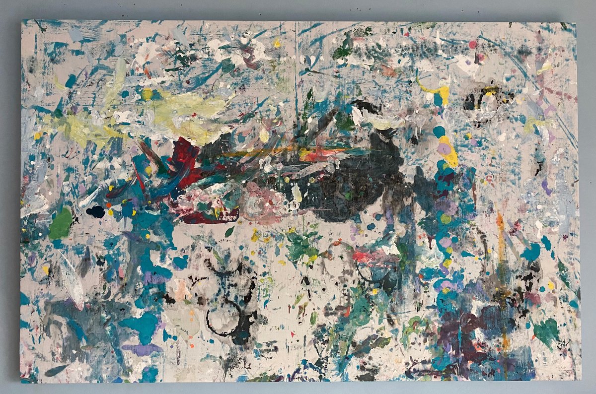 Expressive Abstract Painting By Stefano Pallara, 45 X 29", Shackle Free Bonds N.2, Original Artwork