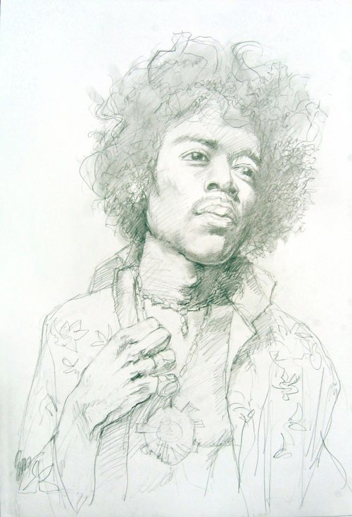 James " Jimi " Mashall Hendrix by Goran Žigolić Watercolors
