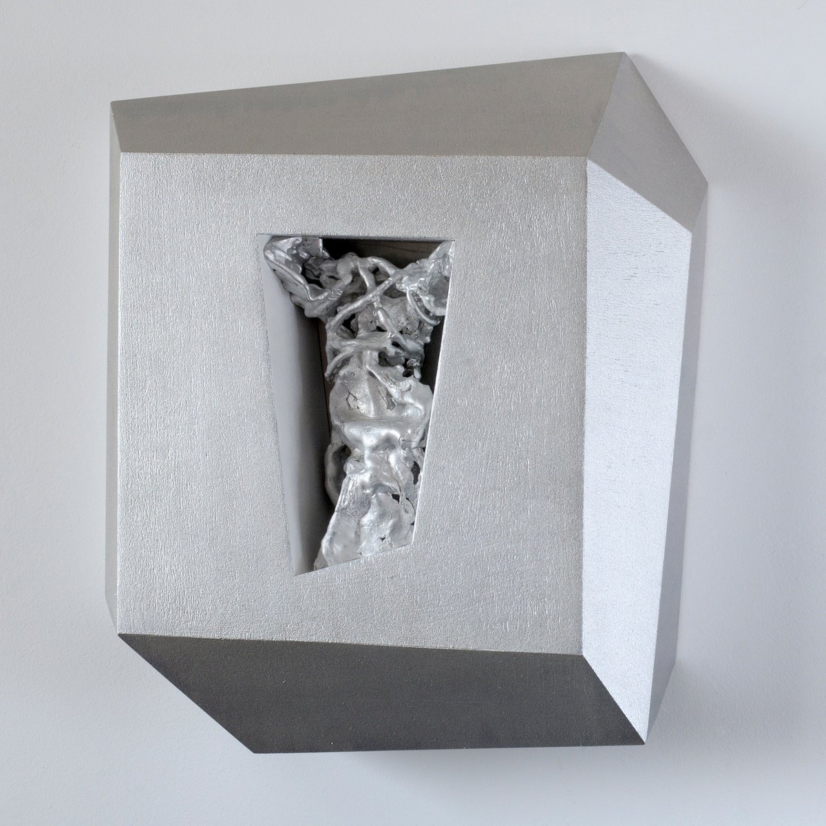 Abstract Sculpture By Nikolay Marinov, 12 X 14", White Work, Original Artwork