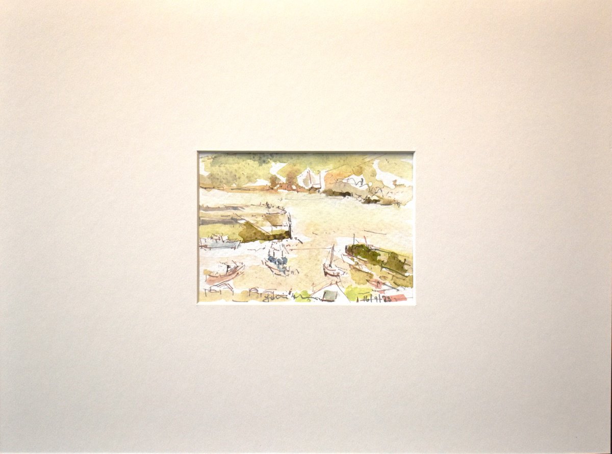 Impressionistic Landscape Watercolour By Ian Mckay, 16 X 12, Cemaes Bay - No 1, Original Artwork