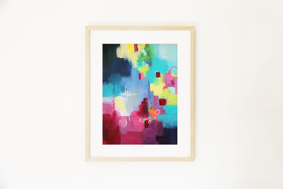 Abstract Framed Painting - Love At First Sight