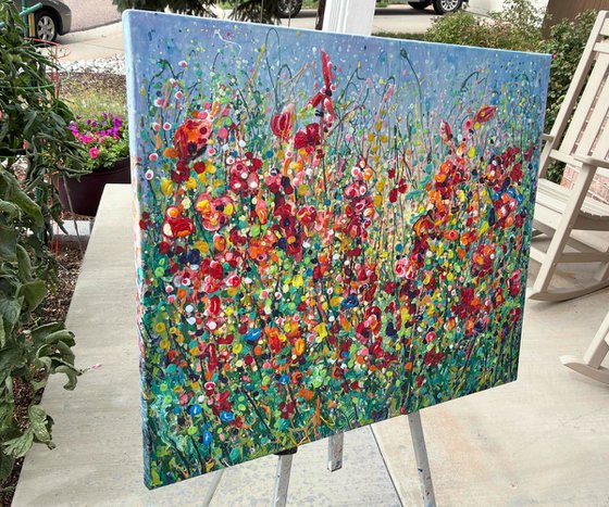 Wildflower Symphony Pollock Style Meadow