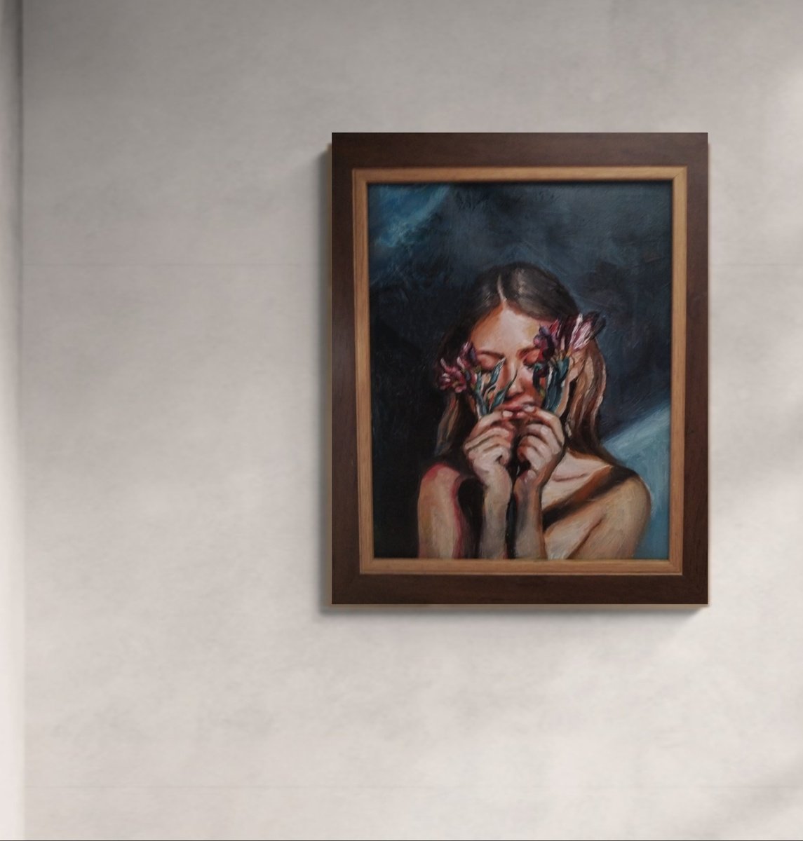 Portrait Oil Painting By Viktoria Deri, 10 X 12", Portrait, Original Artwork