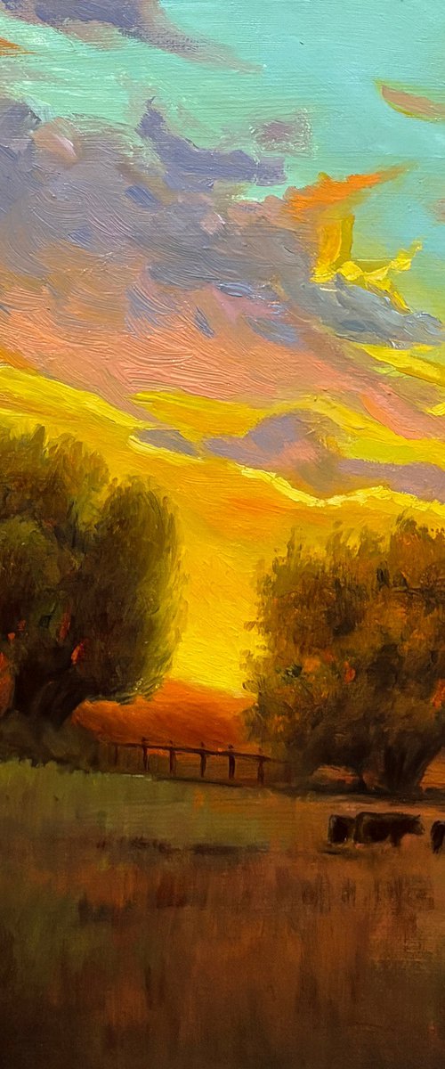 Golden Pasture at Dusk by Gevorg Sinanian