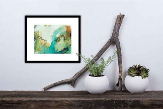 Paysage éclaté #2 - Original abstract painting on paper - One of a kind