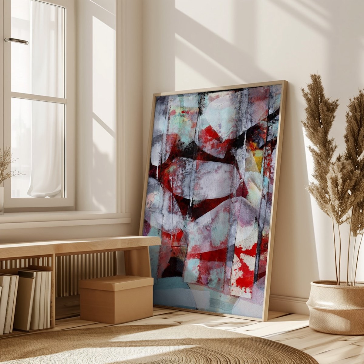 Geometric Abstract Painting By Poovi Art, 24 X 30", Silent Echoes, Original Artwork