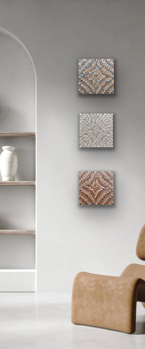 Sands of time (set of 3 artworks) by Guzaliya Xavier