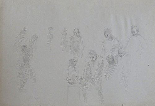 The Group Portrait, pencil on paper 21x29 cm by Frederic Belaubre