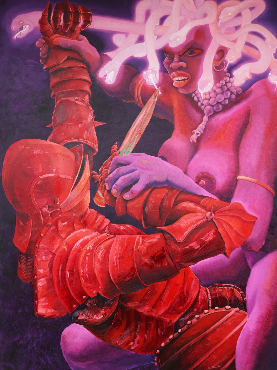 Surrealistic Portrait Oil Painting By Dominic Virtosu, 59 X 79, The Fight Within, Original Artwork