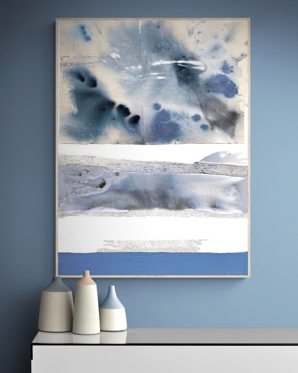 Abstract Painting By Cristina Dalla Valentina, 24 X 31, Strata /3, Original Artwork