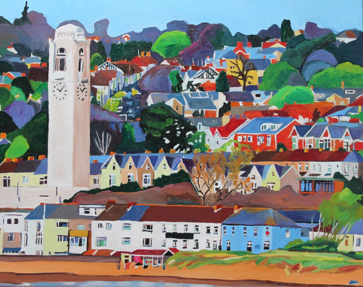 Uplands from Swansea Beach by Emma Cownie Artfinder