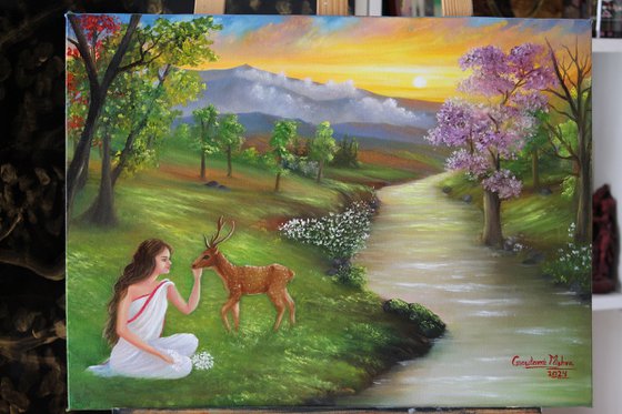 Shakuntala - Oil Landscape