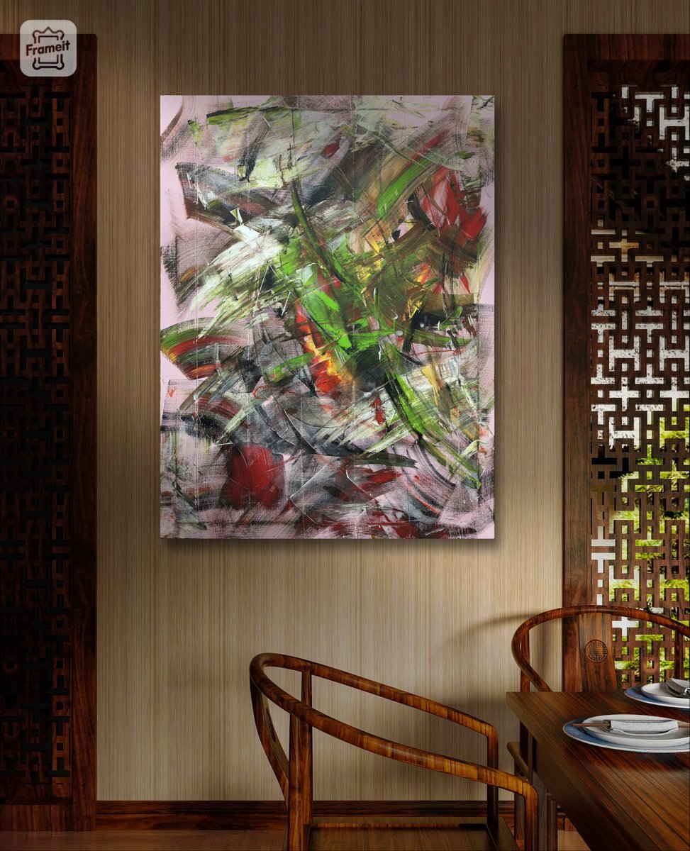 Organic Abstract Acrylic Painting By Anatoliy Menkiv, 35 X 47, Harmony Of Chaos. 90X120Cm / 35.43i?47.24 Inch, Original Artwork
