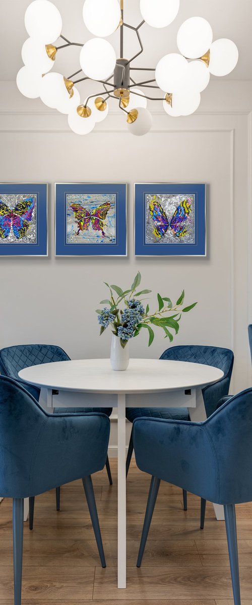 Set of 3 «Grey Simphony» by Mariia Raskin