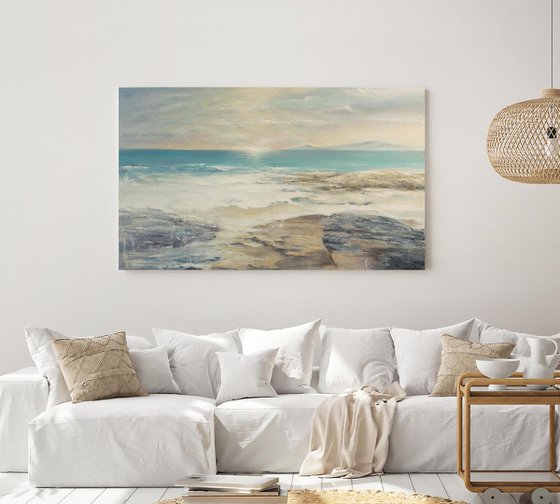 "Seashore" Blue seascape oil art