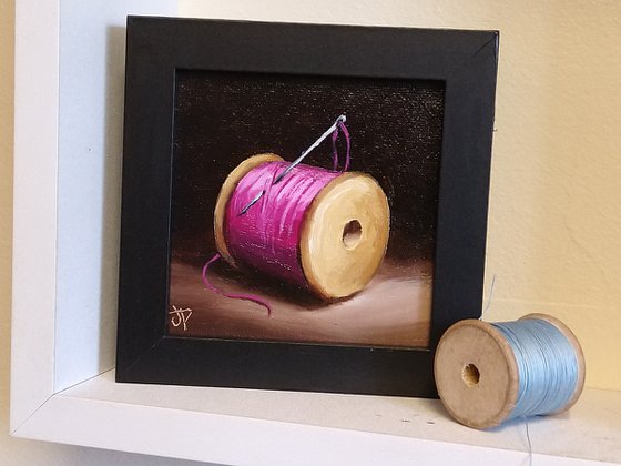 Little pink cotton reel #2 still life