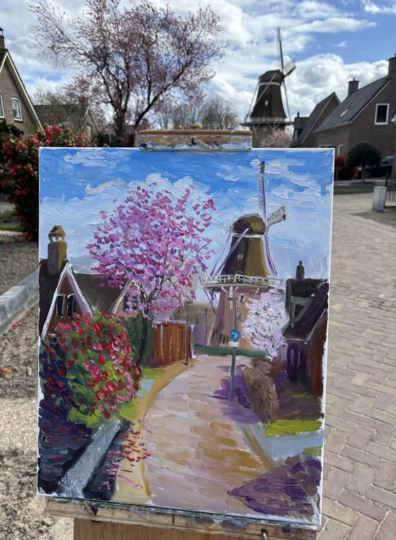 Blossoming Trees and Windmill