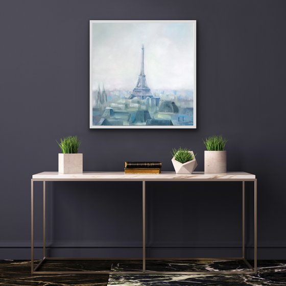 Paris painting Canvas original Eiffel Tower oil painting Paris wall art
