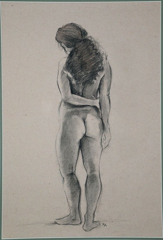 Life Drawing of nude girl standing