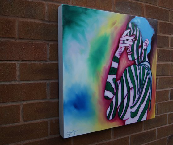 Zebra Girl ( on canvas ) Free Shipping