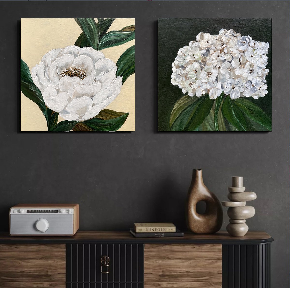 SET AMAZING flowers diptych by Marina Skromova