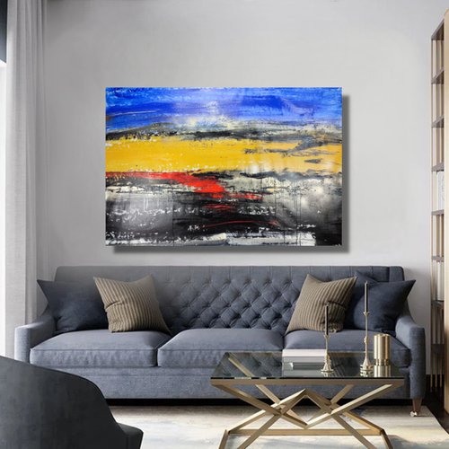 large paintings for living room/extra large painting/abstract Wall Art/original painting/painting on canvas 120x80-title-c731 by Sauro Bos