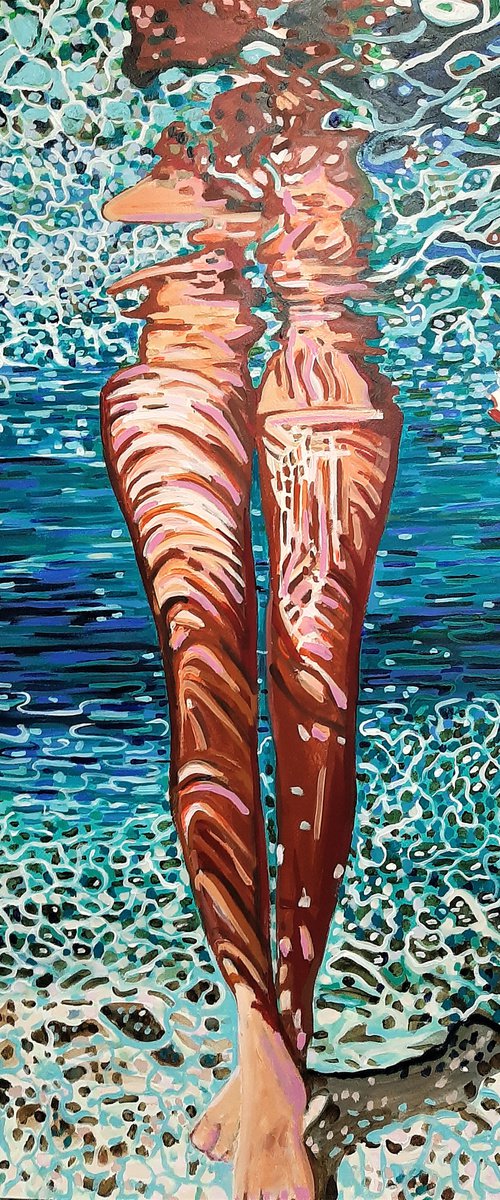 Underwater / 101 x 72 cm - Reserved  for  P.B. by Alexandra Djokic