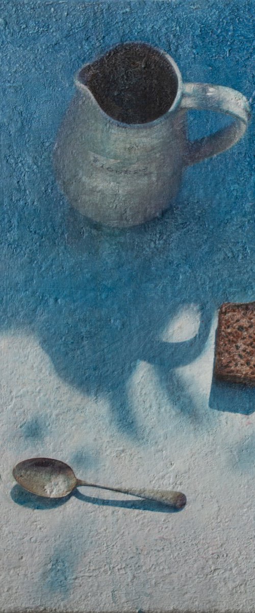 A Jug, Slice of Bread and a Spoon by Andrejs Ko