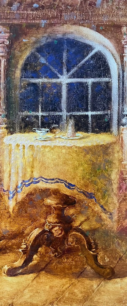 Table in night Cafe by Yulia Odukalets