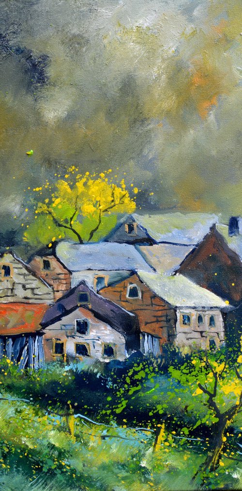 Moonshine on my village by Pol Henry Ledent