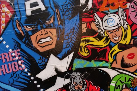 The Top 8 240cm x 100cm The Avengers Textured Urban Pop Art