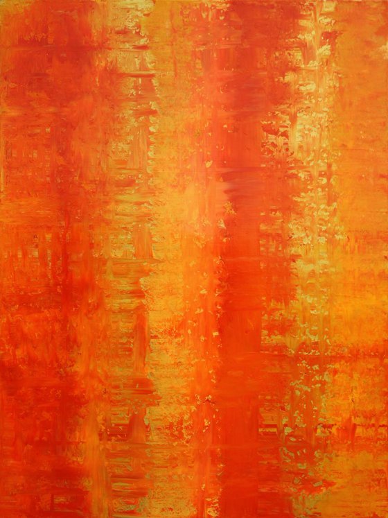 Primitive Abstract Gold, Orange Panel II