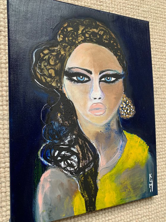 Portrait Woman Acrylic Painting Margaret Kean Inspired Beautiful Gift Ideas Artfinder Wall Decor Artwork on Canvas Paintings Wall Art