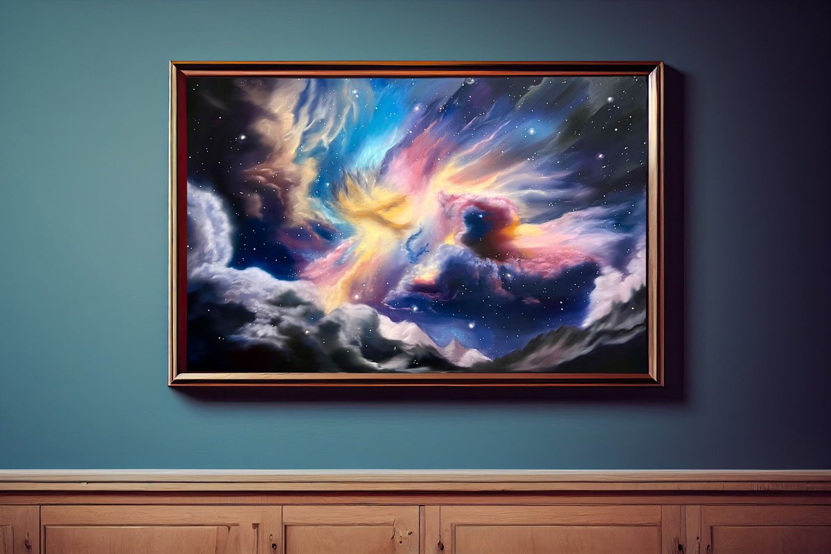 Abstract Oil Painting By Simona Nedeva, 36 X 24", Visions Of Infinity, Original Artwork