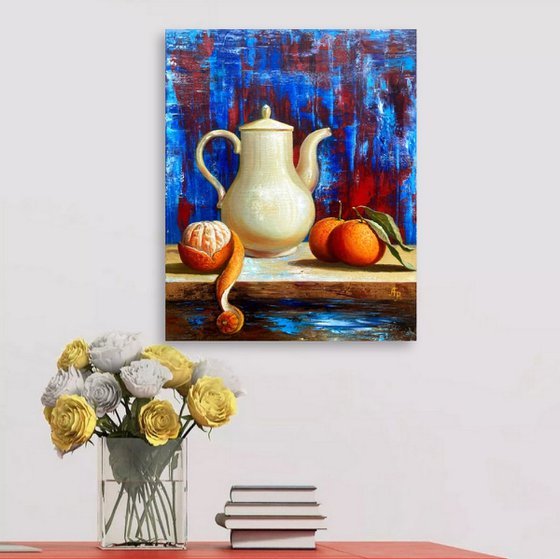 Still life with a white jug