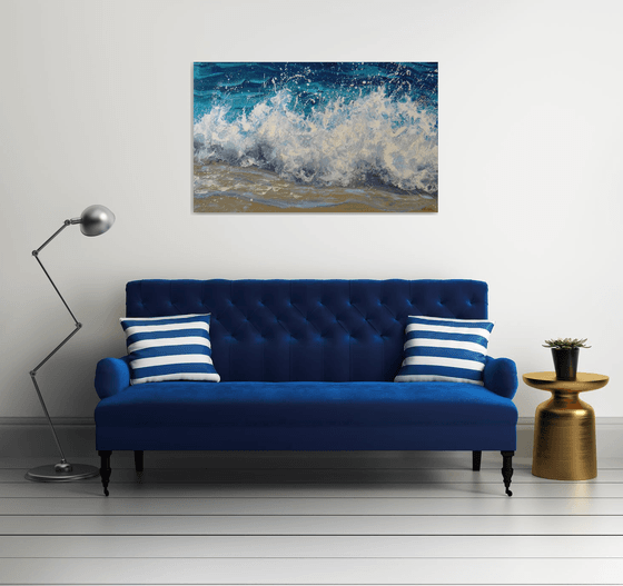 Seascape “White waves” LARGE Painting