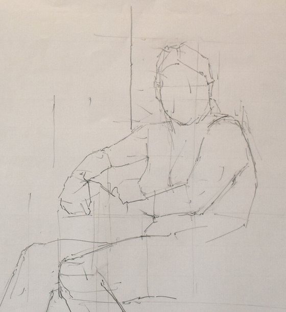 STUDY OF A FEMALE NUDE - LIFE DRAWING NO 615