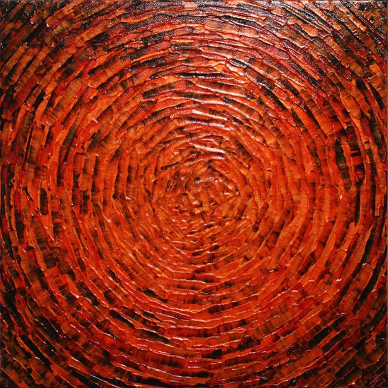 Concentric orange red burst