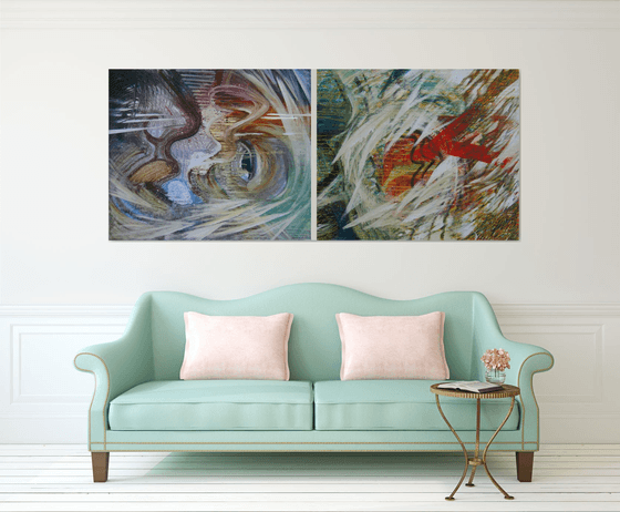 "Touchpoint" diptych