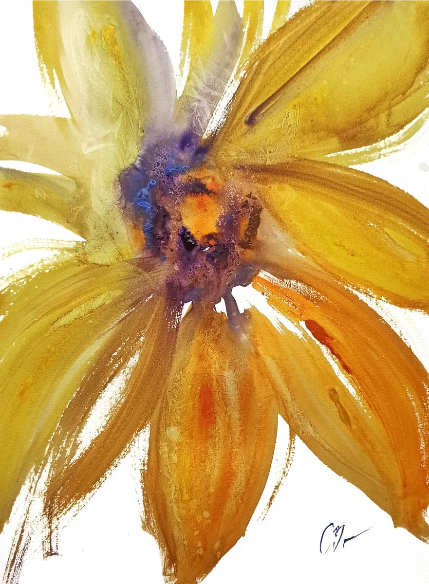 Sunflower - original artwork 30*40 cm by Olena Koliesnik