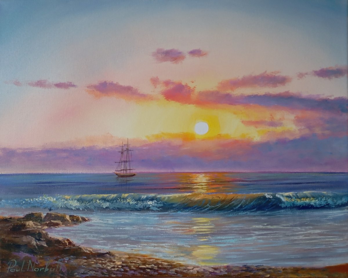 Photorealistic Landscape Oil Painting By Paul Narbutt, 20 X 16", Finding A New Land, Original Artwork