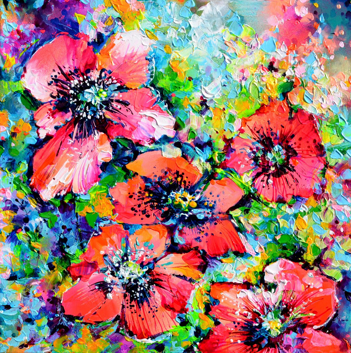 Red Opium Poppies Field by Soos Roxana Gabriela