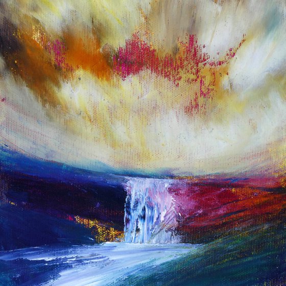 Dramatic Stormy Waterfall