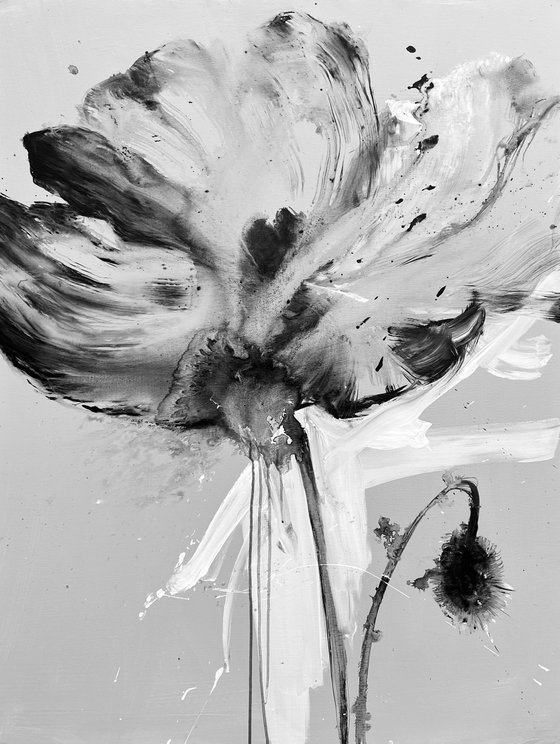 Black and white flower