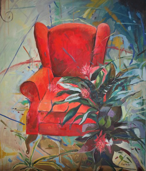 Red armchair by Amaya Fernández Fariza
