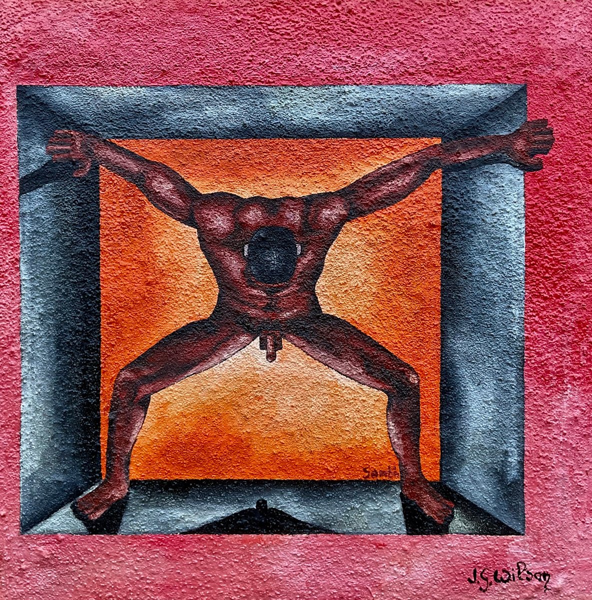 Portrait Oil Painting By Jg Wilson, 15 X 16, Introspective Scene N. 3, Original Artwork